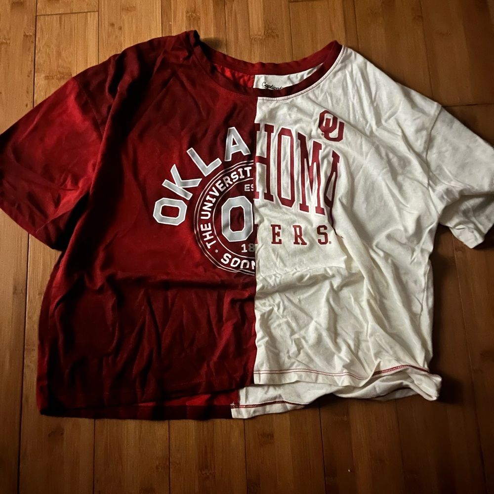 Oklahoma Sooners Cropped Shirt Size L